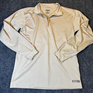 XGO Mens Medium Tan Acclimate Dry Quarter Zip Long Sleeve Shirt Made USA